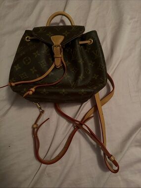 Louis Vuitton Monogram Mini Drawstring Backpack in Brown & Tan